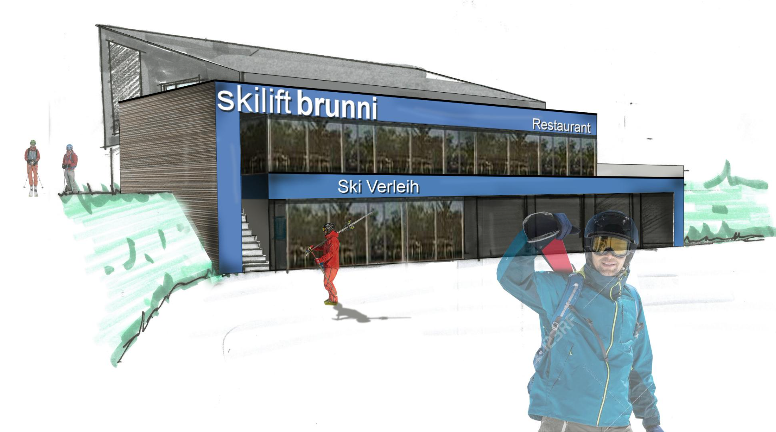 Brunni 2025 - Betriebsgebäude mit Familienrestaurant und Skiverleih